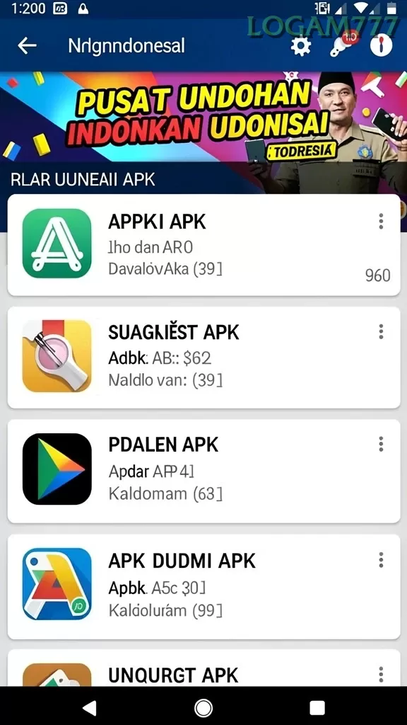 Cuplikan layar AAKASINO — menu navigasi